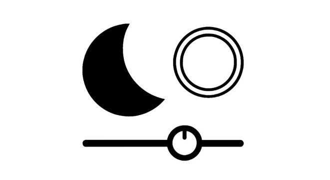 Black and white eclipse phases symbol.