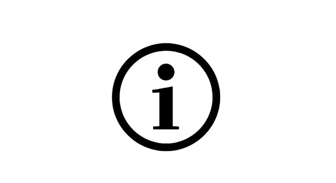 Information icon in a circle.