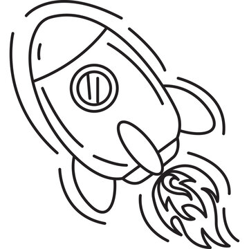 Hand Drawn Rocket Doodle