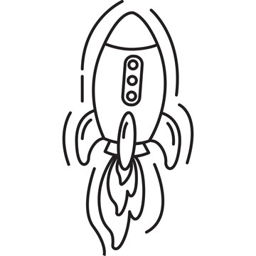 Hand Drawn Rocket Doodle