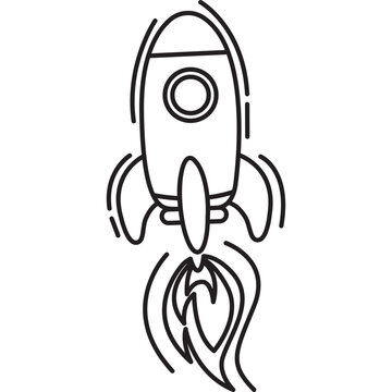 Hand Drawn Rocket Doodle