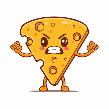Angry Cheese Slice Character