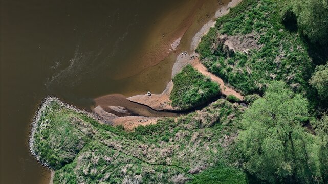 Elbe bei Wittenberg. Vogelperspektive. 
