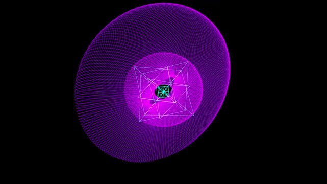 Premium 4K seamless loop of Vishuddha Throat Chakra Torus Knot and Merkaba sacred geometry phase-shifting in a cinematic void. Ideal for VJ sets, trance visuals, meditation, and yoga studios.