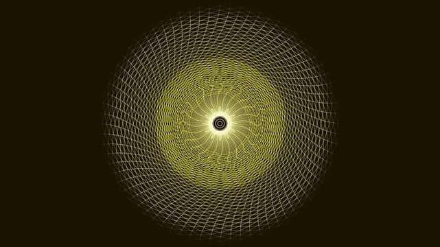 Premium 4K seamless loop of an Ajna Third Eye chakra cymatic mandala. Features unfolding Fibonacci spirals and glowing bezier curves in a cinematic void. Ideal for VJ sets, trance, yoga and meditation