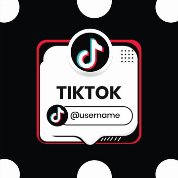 TikTok Profile Card Template with Username Display and Social Media Identity Badge Design