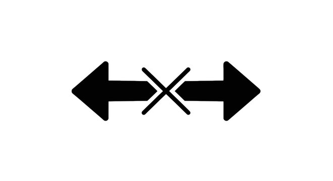 Black arrows with crossed lines symbol.