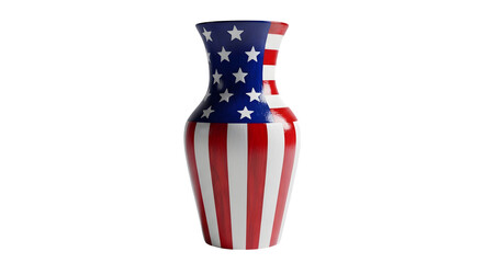 Obraz premium 4th of july patriotic vase american flag design isolated on transparent background