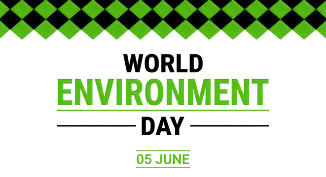 World Environment Day lettering on green grass with eco icons green style vector illustration