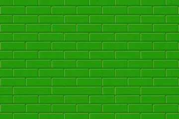 Fototapeta premium Green brick wall background, seamless pattern for design