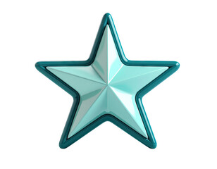 Obraz premium 3D Rendered Teal Star with Glossy Finish