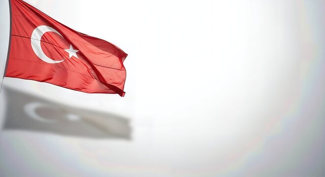 Turkey Flag 3D Illustration Isolated on Transparent Background