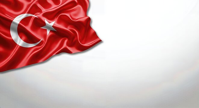 Turkey Flag 3D Illustration Isolated on Transparent Background