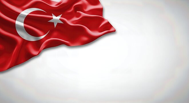 Turkey Flag 3D Illustration Isolated on Transparent Background
