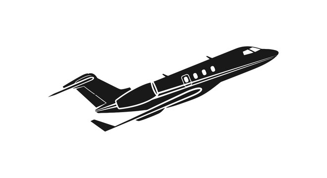 Private Jet Airplane in Flight.