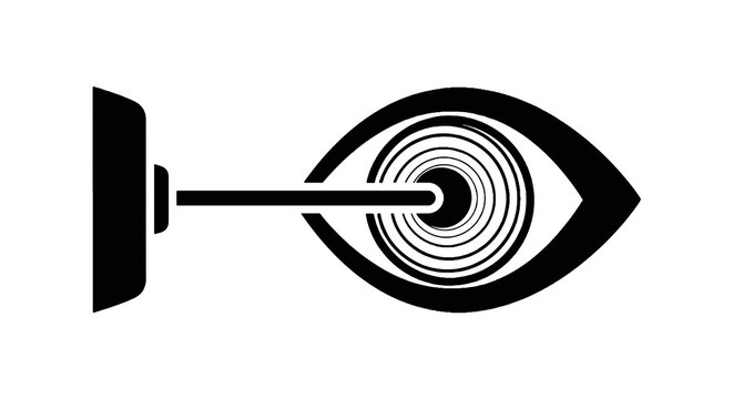 Security camera watching eye closeup.