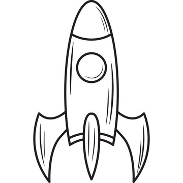 Hand Drawn Rocket Doodle
