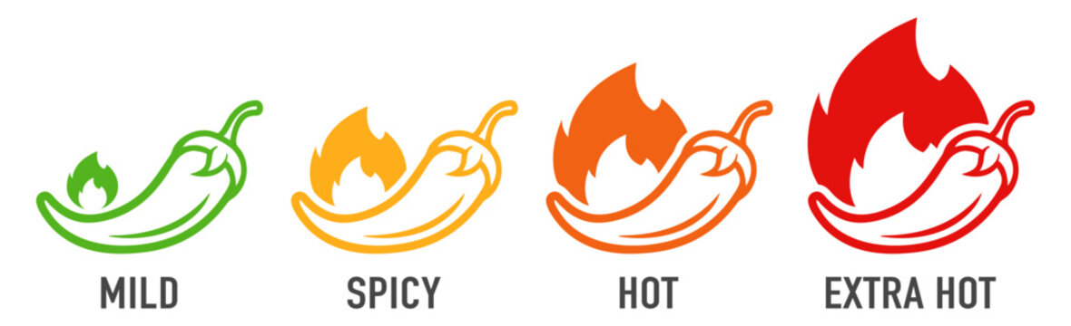 Pepper chili element spice flame heat mild spicy