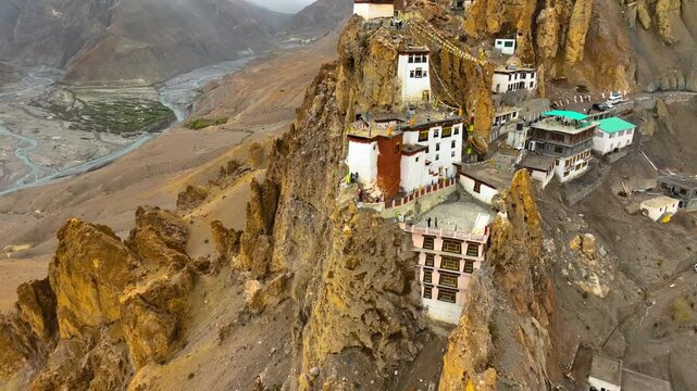 dhankar monastery spiti valley, aerial view himachal pradesh, cliff monastery himalayas india
dhankar village aerial view, spiti valley monastery, dramatic mountain landscape india
spiti valley dhanka
