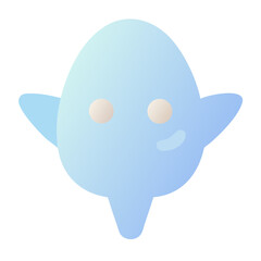 Naklejka premium Cute blue tengu mask character with a playful expression on a white background