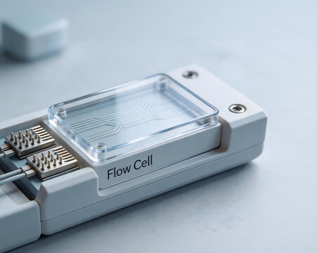 Microfluidic Flow Cell Device Close-Up