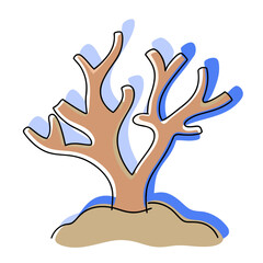 Obraz premium Bleached branching coral with abstract background, minimalist design, soft colors