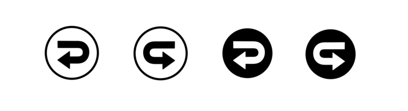 Circular arrow icons representing undo, redo, return actions, return navigation
