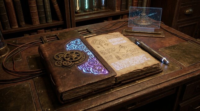 magic book, fantasy spellbook, glowing runes, mystical concept, enchanted manuscript, magical symbols, wizard book, fantasy literature, ancient magic, sorcery theme, mystical atmosphere, glowing pages
