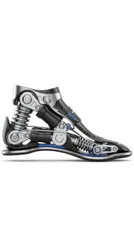 Futuristic Bionic Foot Orthotic Shoe Technology, Advanced Prosthetic Design, Innovation