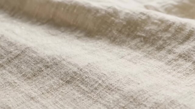 Natural Cream Linen Fabric Gentle Breeze Macro Texture