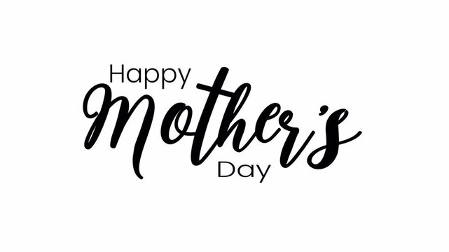 mother's day text alpha with black color and alpha channel