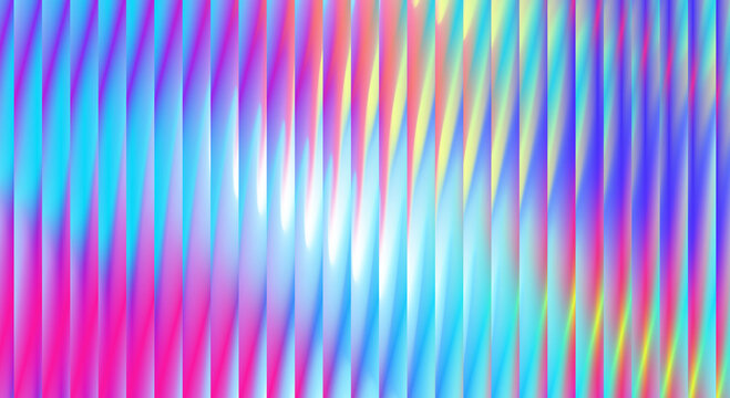 Reeded glass background, glassmorphism ribbed texture, glowing neon gradients. Perfect for energetic digital art, music visuals, or modern UI design requiring dynamic, high impact color schemes.