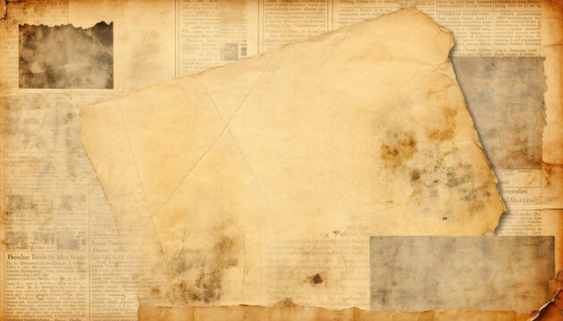 Grunge old newspaper texture background wallpaper, yellow press