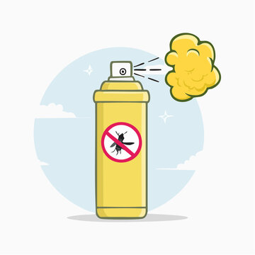 Insecticide Spray Can with Mosquito Symbol