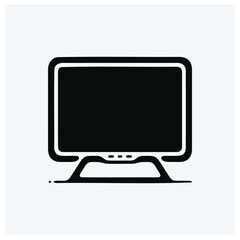 Fototapeta premium Minimalist silhouette icon of a modern flat-screen computer monitor.