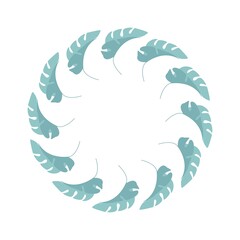 Obraz premium Blue-Green Monstera Wreath