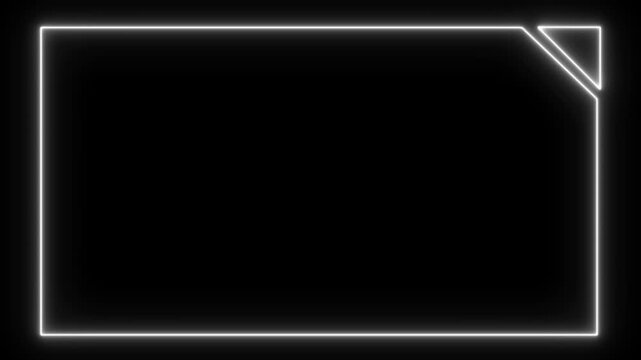 Futuristic HUD video frame white technology hologram line in animation, element cyber frame technology video overlay templates, neon frame video square, Digital futuristic motion graphic element cyber