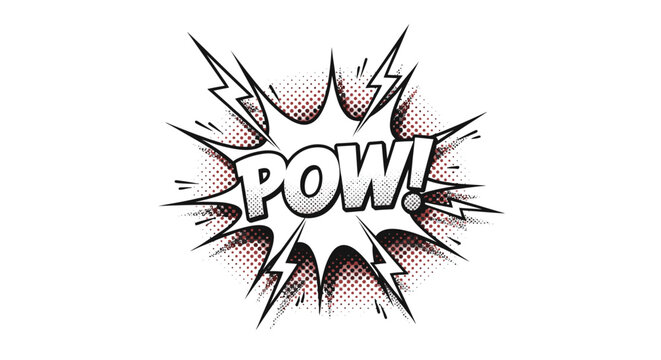 Comic book explosion effect with POW! text