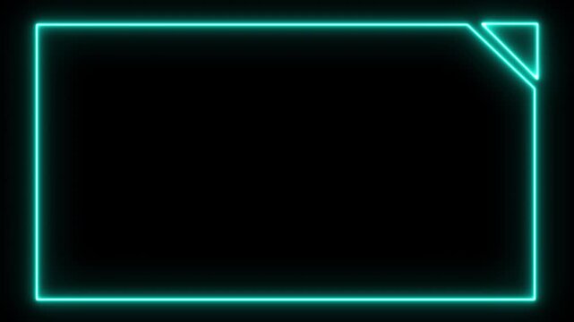 Futuristic HUD video frame blue technology hologram zoom in animation, element cyber frame technology video overlay templates, neon frame video square, Digital futuristic motion graphic element cyber