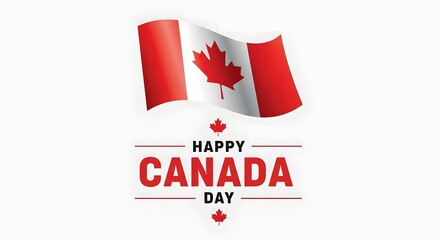 Obraz premium Happy canada day celebration with canadian flag