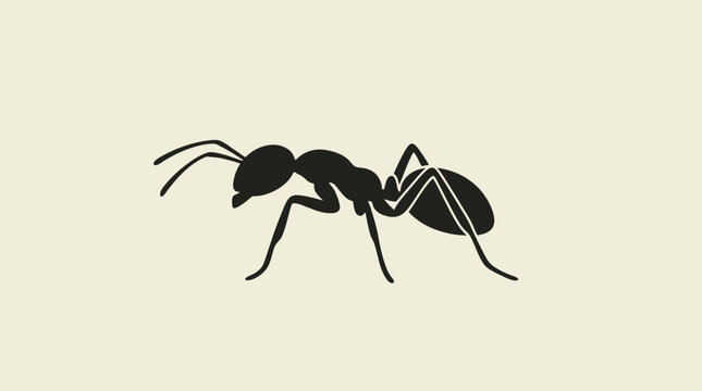Black silhouette of an ant crawling.