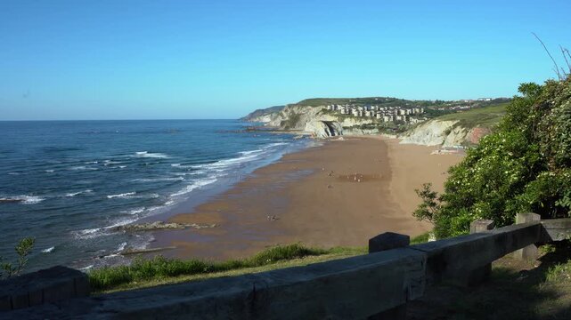 Sopelana beachscape on the cantabrian sea coast