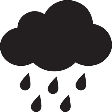A dark cloud with raindrops falling, symbolizing weather changes and precipitation for forecasts and environmental awareness