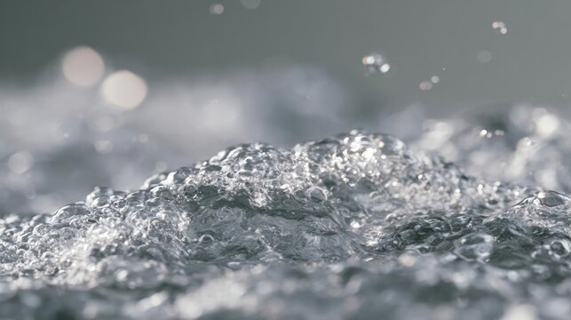 Close-up of a wave or ocean surface. the wave appears to be made up of small bubbles or bubbles that are splashing and creating a textured pattern.