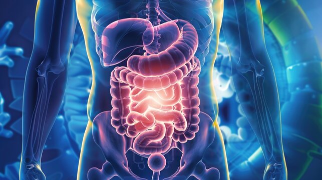 Surgeon identifying small bowel tumor during laparoscopic exploration