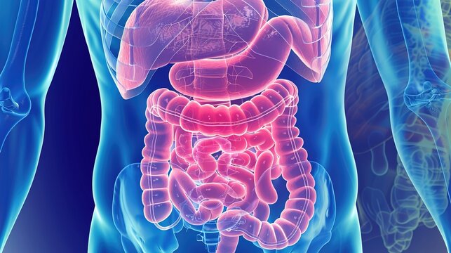 Surgeon identifying small bowel tumor during laparoscopic exploration