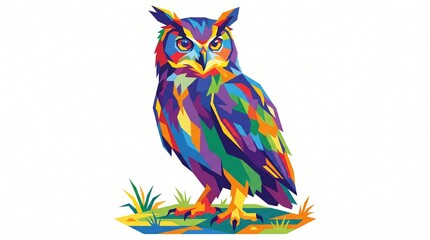 Naklejka premium illustration of a colorful owl