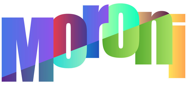 Colorful Gradient Text Letters Spelling Moroni With Transparent Background
