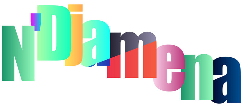 Colorful Text Logo Style Text Design Featuring Ndjamena City Name