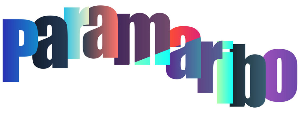 Colorful gradient text logo design featuring stylish Paramaribo font style